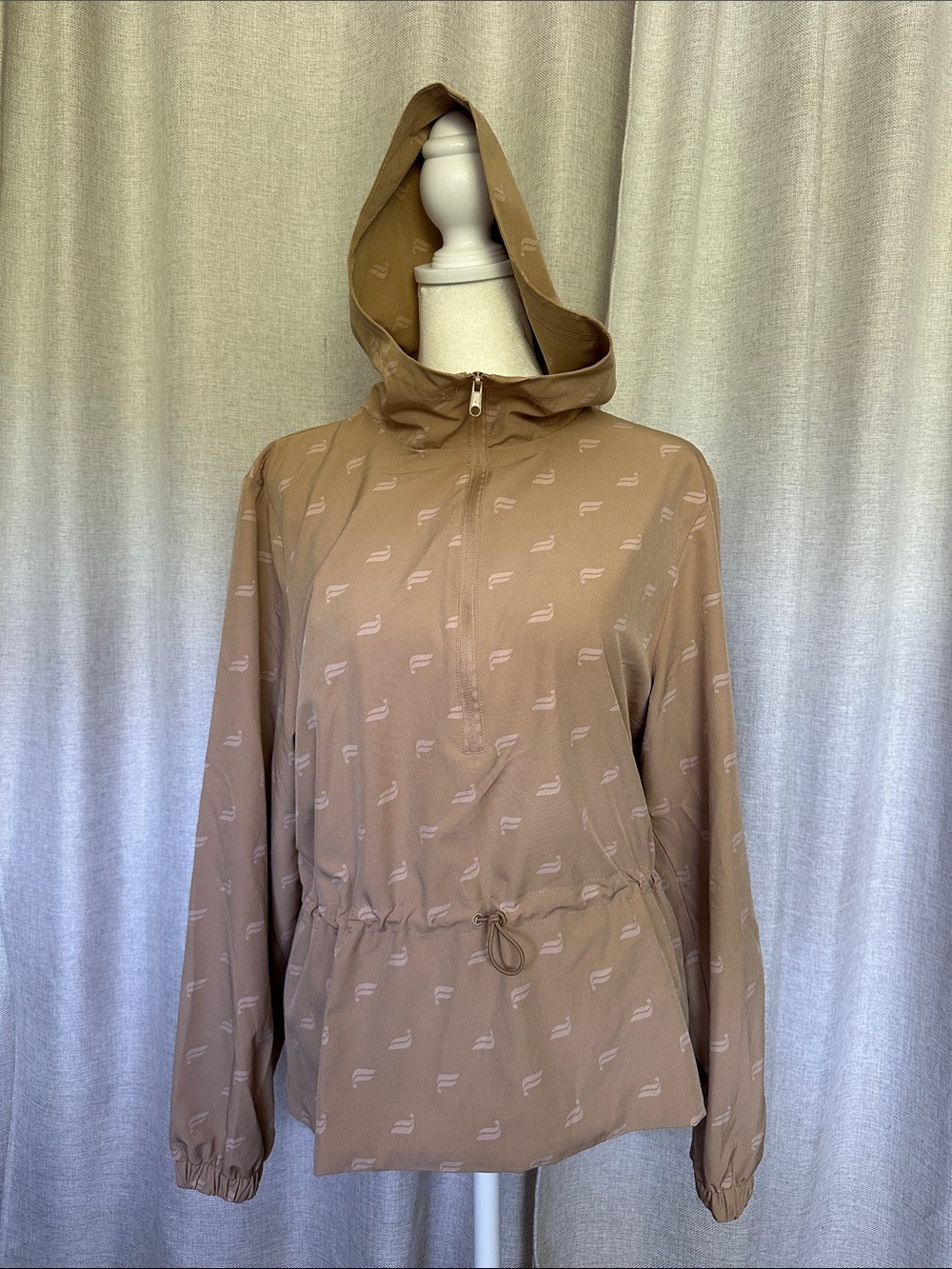 Fabletics Light Brown Hooded Anorak Jacket - Women